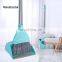 Masthome Premium Broom and Upright  Dustpan Combo Self-Cleaning Set,Fold Design Windproof Long Handle Broom and Dustpan set