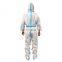Anti static disposable isolation lightweight ppe safety hooded medical nonwoven protective hazmat coverall suit long sleeves