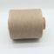 weaving yarn supplies ne12s/1 of recycled 60/40 polyester-cotton light brown colored yarn
