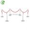 luxury style hemp rope with golden/ silver steel pole queue line stand for hotel lobby or stations