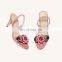 Women beautiful fashion fancy latest stylish design high heels pink color flower sandals shoes other color are available