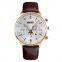 SKMEI 9117 Japan movt quartz watch stainless steel back wristwatch with leather strap