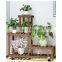 K&B cheap popular home decor hot solid wood flower pot stand with wheel