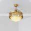 Factory price led ceiling fans for dining room high quality Invisible Luxury lighting with ABS blades Crystal Ceiling Fan Light