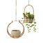 Best Seller Rattan Hanging Planter Set With Seagrass Straw Planter Storage Basket Plant Holder Wholesale