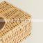 Hot Sale Vintage Rattan Tissue Box Rustic Core Tissue Holder with Hinged Top Lid Vietnam Manufacturer