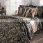 Black quilted patched jacquard comforter