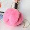 010Plush Bag Female Oblique Crossbody Korean Version Lovely chain women handbag fur Plush shoulder Bag Rabbit Ear Clip Mouth Bag