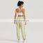 Women Cross Back Sport Bra Gym Top Set Custom Loose Adjustable Jogging Pants For Fitness