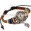 Fashion jewelry bronze watch model infinity cuff bracelet genuine multi layer wrap leather bracelets