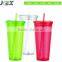 Transparent acrylic mug in different colors