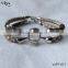 Hottest Kull Design Genuine Python Leather Bracelet with 316L stainless steel Luxury Jewelry