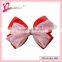 Valentine's day best gift Chinese manufacturer fabric ribbon red bow hair clip for girlfriend (QRJ-0001)