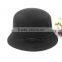 British Style Bowknot Ribbon Dome Wool Felt Elegant Charm Women Church Hat