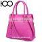 2016 high quality pink PU leather lady handbag