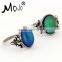 Safe Zinc Alloy Fashion Changing Color Mood Ring for Women Wholesale Big Stone Mood Beads