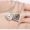 316L stainless steel engraving double round jewellery design pendant                        
                                                Quality Choice