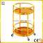 Collecting hotel service liquor trolley stainless steel cart with 4 wheels