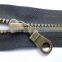 5# plastic zipper resin zipper plated antic-brass teeth with auto-lock pipa slider garment zipper