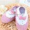 Dancing Party Princess Handmade Cow Suede Soft Bottom Fashion Bowknot Baby Leather Newborn Babies Shoes pink color