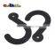 5mm Hole Black Plastic Hanger&Hook For Garment Textile Packaging Accessories #FLC257-B