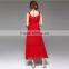 Top Europe Fashion 95%Silk Red Women's Long Guidle Party Dresses