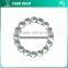 5MM Clear Cystal Rhinestone 5 Centimeter Round Frame Rhodium Metal Belt Buckle