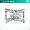 3MM Clear Cystal Rhinestone Cross Connector Rhodium Metal Belt Buckles