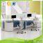 Commercial furniture office workstation for 4 persons desk partition with support pedestal