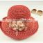 Low price customized straw handmade crocheted hat