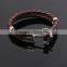 Stainless Steel Leather Anchor Bracelet For Men