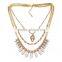 2016 New fashion jewelry three layered bib statement necklace