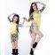 Wuchieal Modal and Printed Crystal Hemp Mother and Child Belly Dance Top and Skirt with Panty