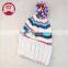 Female Winter Hat elastic knitted wool cap color stripe warm ski cap