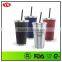 16oz eco-friendly double wall stainless steel coffee tumbler with straw