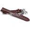 Men Waterproof Classic Head Layered Genuine Cow Leather Butterfly Clasp Watch Band 22mm 24mm