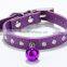 dog collar PU chains custom metal chain dog collar soft PU small bell
