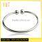 Wholesale hand made stainless steel silver jewelry made of beads adjust bangles bracelets