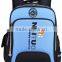 Blue nylon waterproof school bag for kids with two side pockets