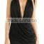 Women Sexy Deep V Neck Sleeveless Night Club Dress