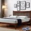 Quality Home Interior bedroom furniture rubber wood King/Doube Bed with slat panel in Cheap price and Walnut painting