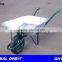 Heavy duty construction wheel barrow with metal tray