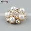 Wholesale fashionable metalic rhinestone pearl button for decoration WBK-1485