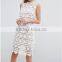 China fashion clothing/Embroidered Lace Hanky Hem Dress