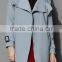 Beige /Grey/Indigo blue color Open front design Full lined long jacket,beautiful women Belted Textured Trench jacket Coat