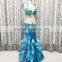 Professional dance wear women turquoise belly dance wardrobe QQ069