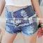 summer night bar high quality women high waist sex short jeans