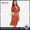 Hot Selling American Costom V Neck Tie Waist Wrap Up Dress Short Sleeve Polyester Spandex Casual Dress