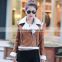 Women Autumn New 2017 Designers Europe Shoulder Zipper Coats motorcycle Leather Jackets