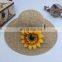 Large Eaves Seaside Holiday Beach Straw Hat Flower Sun Hat